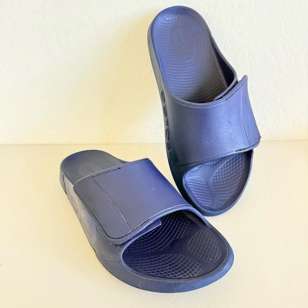 OOFOS OOahh Navy Blue Sport Flex Slide M12